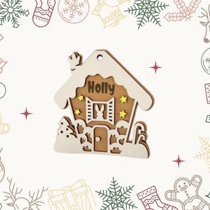 Personalized gingerbread houses ornaments