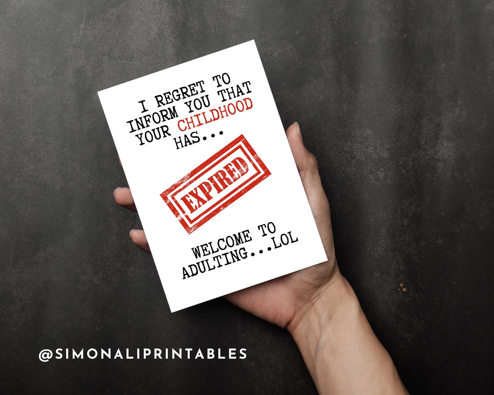 Funny 21st Birthday Card | Printable “childhood Expired” Card ...