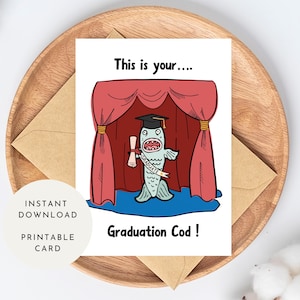 Carte drôle de remise des diplômes à imprimer Carte de félicitations pour diplômé en biologie marine Cadeau de dernière minute Fête de remise des diplômes Téléchargement numérique PDF