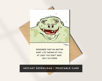 Rude Birthday Card, Dark Humor, Inappropriate Gag Gift (Digital Download)