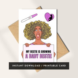 Faire-part de grossesse amusant pour un cadeau meilleur ami Carte à imprimer pour nouveau-né, cadeau pour maman, cadeau pour nouveaux parents Téléchargement instantané