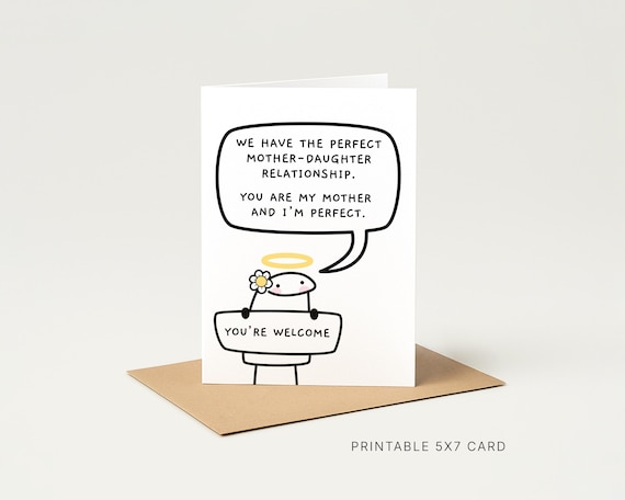 Funny Mother Daughter Card | Birthday, Mother's Day | Printable (Digital Download)