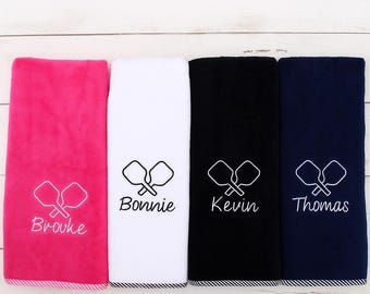 Personalized Pickleball Towel – Custom Embroidered Sweat Towel with Clip | Gift for Her | Monogrammed Gift | Sweat Towel | Pickleballer