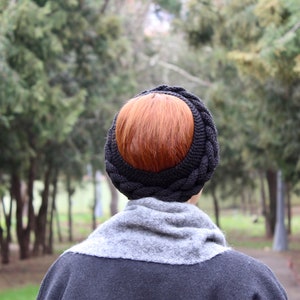 Black Braided Knitted Headband image 3