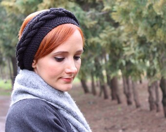 Black Braided Knitted Headband