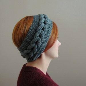 Dark Gray Braided Headband image 1