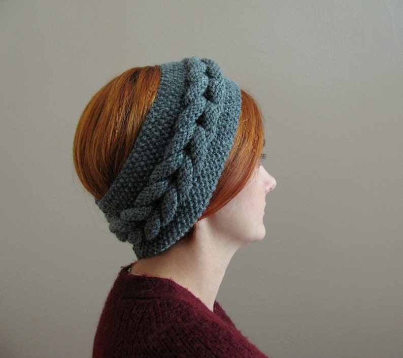 Dark Gray Braided Headband image 1