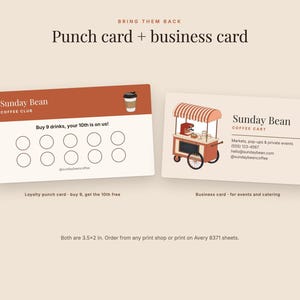 Kit de negocio para carrito de café en Canva: Tablero de menú, tarjeta perforada, letrero con código QR imagen 4