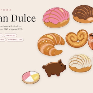 Pan Dulce Clip Art Bundle, 25 SVG & PNG image 1