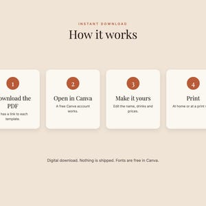 Kit de negocio para carrito de café en Canva: Tablero de menú, tarjeta perforada, letrero con código QR imagen 6
