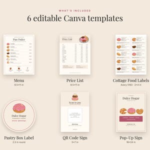 Panadería Bakery Business Kit for Canva: Menu, Cottage Food Labels, Price List image 2