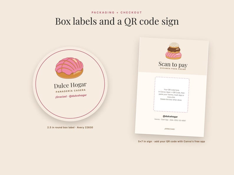 Panadería Bakery Business Kit for Canva: Menu, Cottage Food Labels, Price List image 5