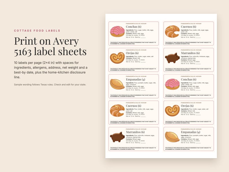 Panadería Bakery Business Kit for Canva: Menu, Cottage Food Labels, Price List image 4