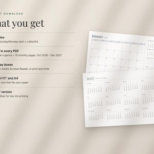 2027 Fillable Calendar, Minimalist Year at a Glance, Monthly Printable Calendar (Digital Download) image 9