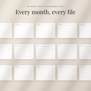 2027 Fillable Calendar, Minimalist Year at a Glance, Monthly Printable Calendar (Digital Download) image 8