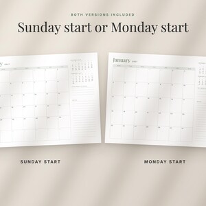 2027 Fillable Calendar, Minimalist Year at a Glance, Monthly Printable Calendar (Digital Download) image 6