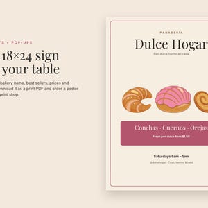 Panadería Bakery Business Kit for Canva: Menu, Cottage Food Labels, Price List image 6