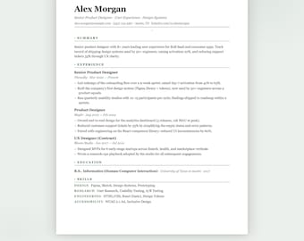Modèle de CV compatible avec les systèmes de suivi des candidatures (ATS) 2026 – CV moderne et minimaliste avec modèle de lettre de motivation (Téléchargement numérique)