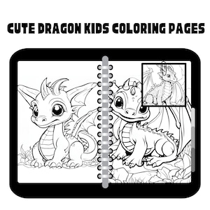 50 Cute Dragon Coloring Pages PDF – Printable Kids&#39; Activity Sheets, Fantasy Creatures Art for Teens & Adults, Relaxing Dragon Printables