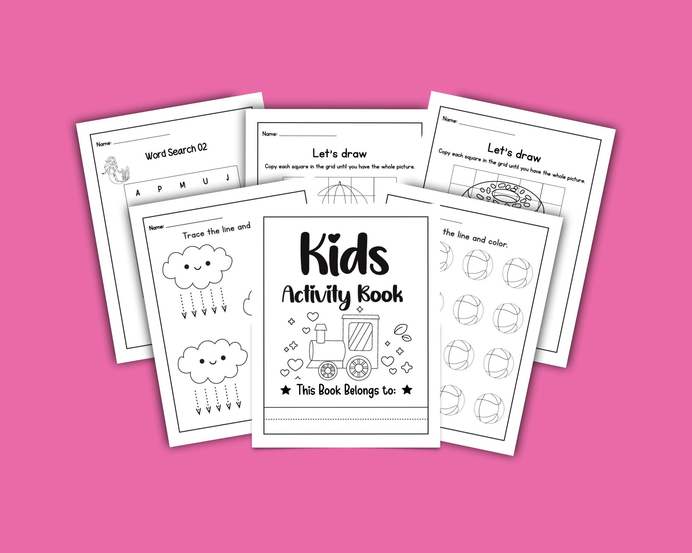 Kids Activity Pages: 30 Printable Worksheets, Ages 4-8 (PDF) - Etsy