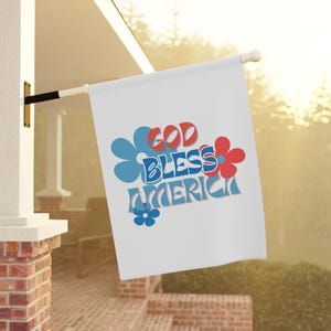Retro God Bless America Patriotic Garden Flag, 4th of July Decor, Vintage Americana Yard Flag, Patriotic Flag, American Flag, 4th of July