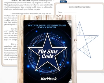 The Star Code Numerologie geführtes Arbeitsbuch 5-zackiger Stern