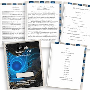 Digital Life Path Numbers and Affirmations Guided Workbook with 5 Star Bonus
