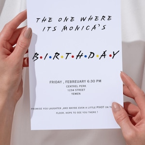 Editable Friends Birthday Invitation - &quot;The One Where&quot; Birthday Invite | Friends-Themed Party | CANVA Template | Instant Download