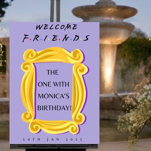 Friends-Themed Birthday Welcome Sign | &quot;The One Where&quot; Party Sign | 90s Sitcom Birthday Decor | Editable Template | Instant Download |2 SIZE