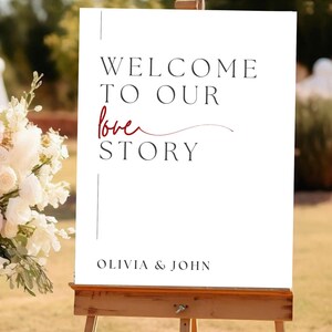 Minimalist Wedding Welcome Sign | Modern Wedding Sign | Elegant Wedding Welcome Poster | Editable Canva Template | Instant Download