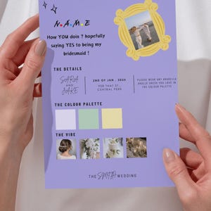de proposition de demoiselle d'honneur sur le thème des amis de Zazzle.be Liste d'envies Vous avez des idées ? Demoiselle d'honneur et proposition de mariage | Modèle de mariage sitcom des années 90 | Carte numérique modifiable | CANVA