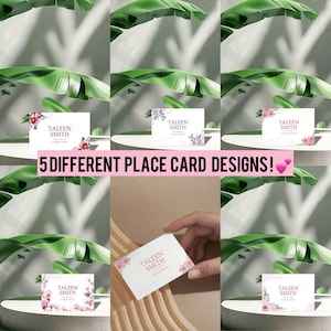 Elegant Wedding Place Cards Template | Printable Name Cards | Table Seating Name Tags | Editable Place Card Template | Instant Download