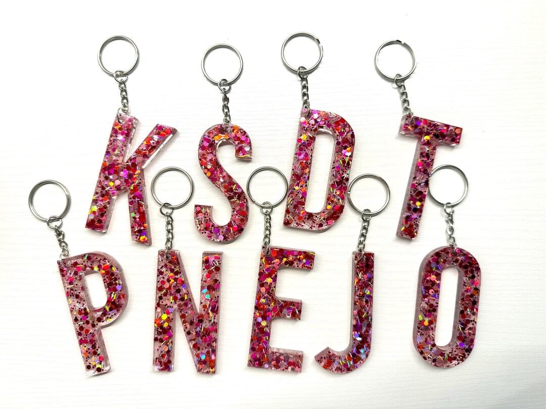Homemade Pink Glitter Keychain - Etsy