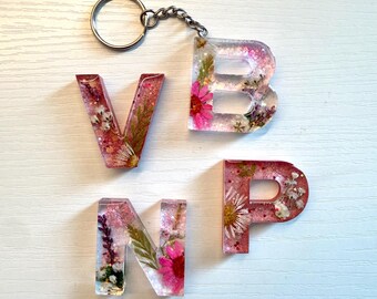 Glitter Floral Keychain