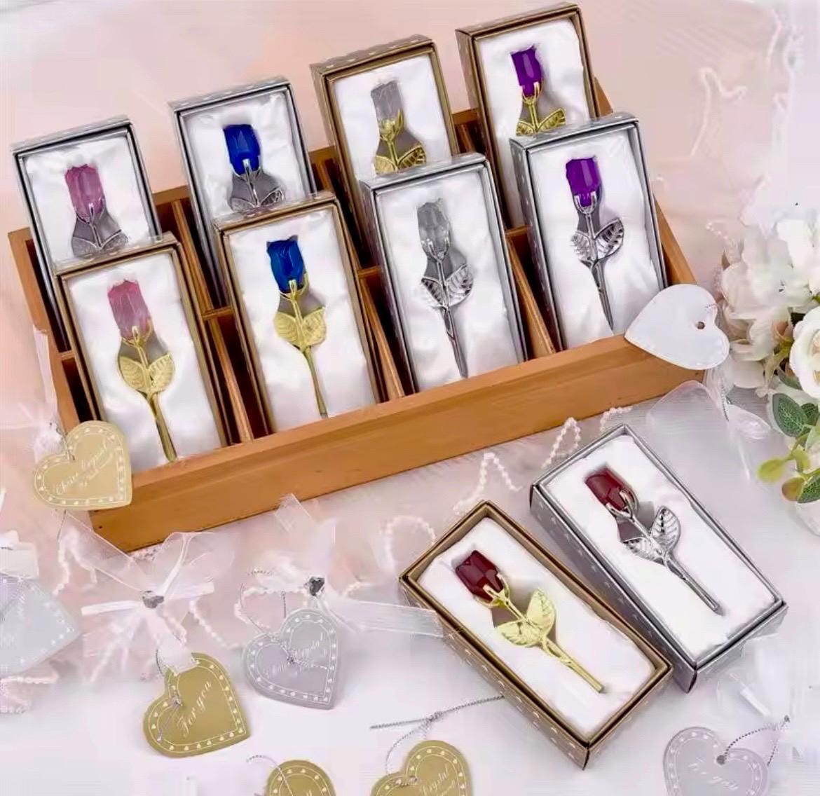 Glass Rose Mini Crystal Flower, Artificial Flowers, Party Favors, Room ...