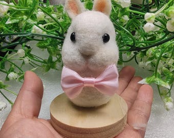 Easter bunny, 3D handmade wool rabbit felting ornaments, Easter gift, Needle felted animal, Easter bunny decor, Bunny pendant, Rabbit toy