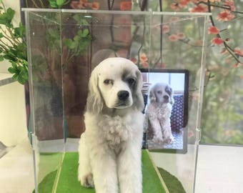 Custom 3D handmade wool felted full body pet Sculpture Needle felted animal Realistic Dog Full Body Replica Dog Loss Memorial Dog lover gift