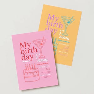 Pacote de 3 convites de cumpleaños editáveis digitais