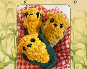 Corey the Corn Dog Crochet Pattern – Low-Sew Amigurumi PDF, Advanced Beginner Friendly Plush
