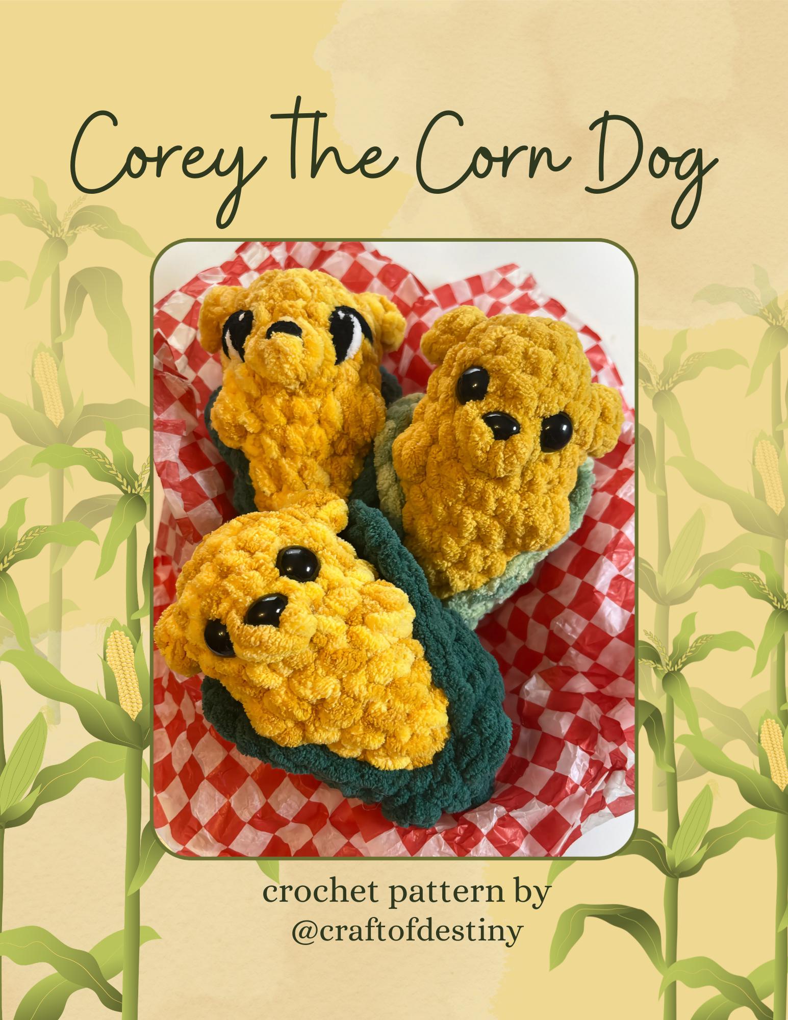 37 Corn Crochet Patterns for Rustic Decor, Play Food, and Cute Seasonal Gifts 11 Corey the Corn Dog Crochet