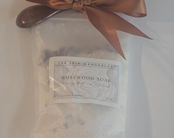 Rosewood Bath Soak, Spa Bath at Home, Natural Ingredients, Warm, Grounding Fragrance