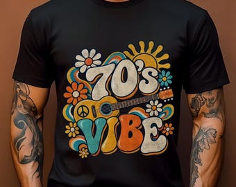 70's Vibe Shirt, 70s Retro Party Boho Hippie Peace Sign tee