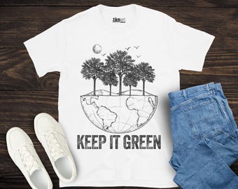 Camiseta "Keep It Green" para o Dia da Terra, Camiseta Ecológica, Camiseta "Salve o Planeta", Camiseta Sustentável, Camiseta para o Dia da Terra 2025, Camiseta Ambiental