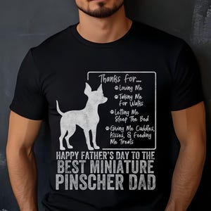 Father’s Day Miniature Pinscher Dad Shirt, Mini Pinscher Lover Gift, Funny Min Pin Dog Tee, Best Min Pin Dad Ever, Min Pin Owner Shirt Men