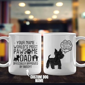 Custom Westie Dad Mug, Personalized Westie Dad Gift, West Highland Terrier Dad Mug, Westie Dog Dad Coffee Cup, Funny Dad Gift from Westie