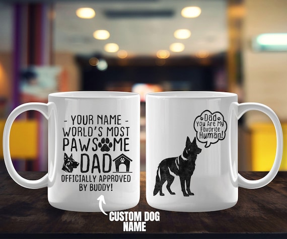 German Shepherd Dad Mug, Custom GSD Dog Dad Gift, Personalized