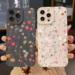 Custom Floral iPhone Cases, Personalised iPhone Covers, Custom Flower Women Back Case, Anti Slip Soft Protective Phone Case, Gift For Her