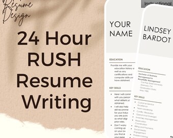 24 Hour RUSH Resume Writing | Professional Resume Writing | Hand Written | No AI | Resume Help | Resume Template | Modern Resume Design