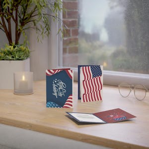 Jeu de 10 cartes de voeux, fête de l'indépendance, famille et amis, célébration du 4 juillet, carte de correspondance patriotique