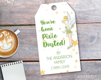 You've Been Pixie Dusted Tag, Tinker Bell Favor Tag, Disney Cruise, Personalized Pixie Dust Thank You Favor Printable Tag, Digital Tag File